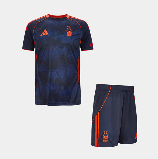 2025-26 Nottingham Forest FC Third Kids Soccer Kits Shirt With Shorts